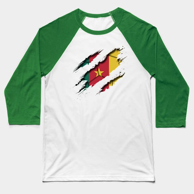 Cameroon Football Baseball T-Shirt by blackcheetah